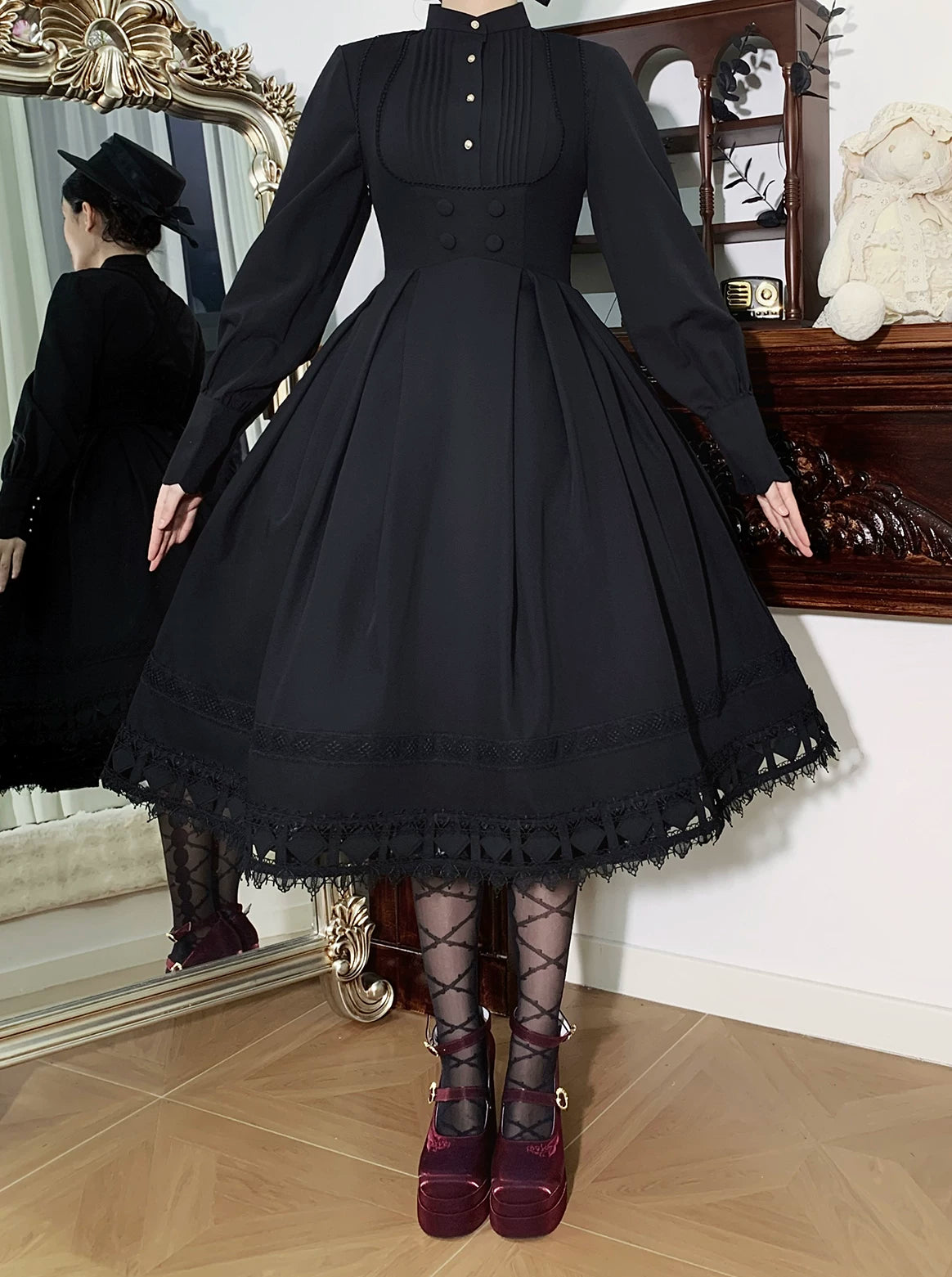 Serenade - Bust-Supporting Elegant Lolita JSK Dress, Three Length Styles