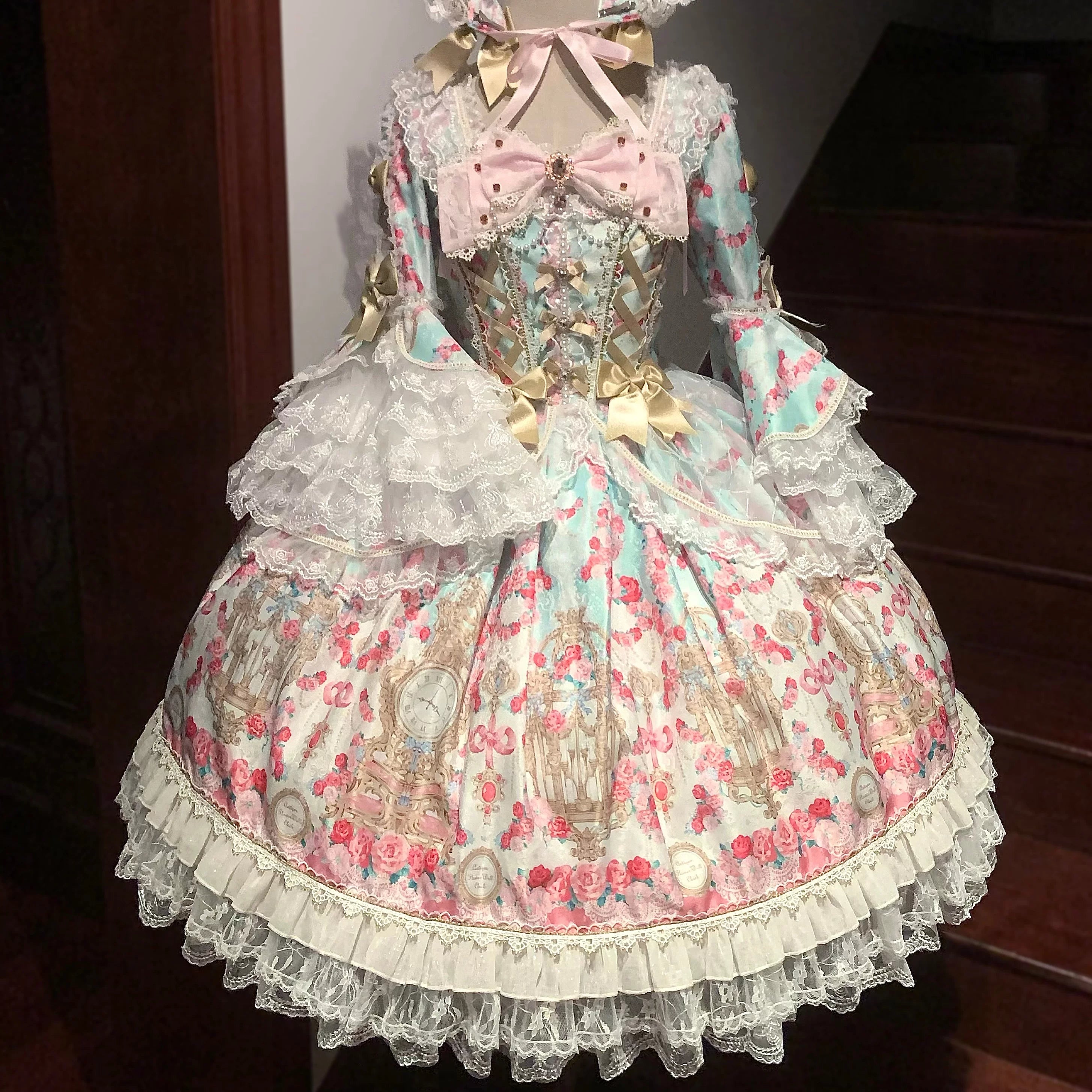 Rose Garden Prelude - Sweet Lolita OP Dress, Floral Printed 44988:830661