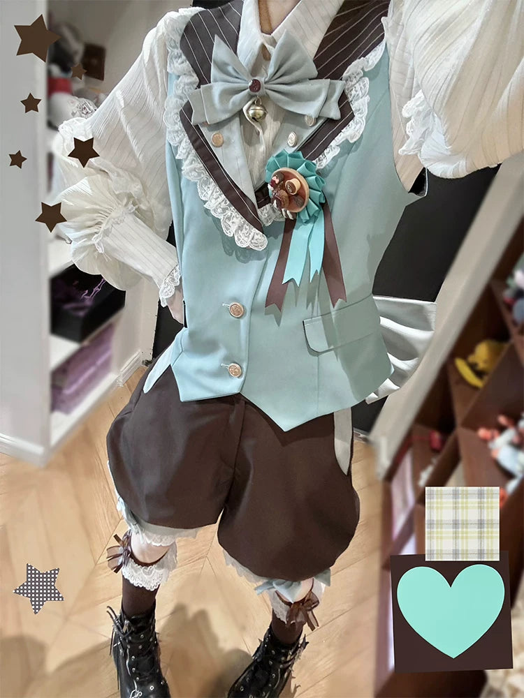 Candy Shop - Mint-chocolate Ouji Lolita Vest, Blouse and Shorts Outfit 45771:861844