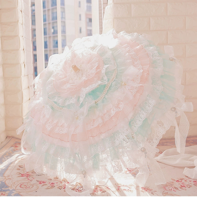 Cat Fairy~Wedding Lolita BNT Hair Accessory Necklace Parasol Bright colors (colorful parasol)  