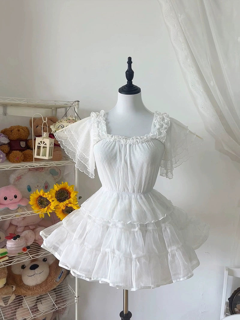 Yuexi - Plus Size Lolita Blouse Versatile Daily Loose Shirt S White