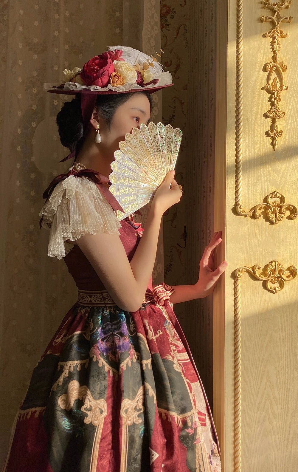 Miss Point~Kaleidoscope~Retro Lolita Headdress Bonnet Set and Necklace   