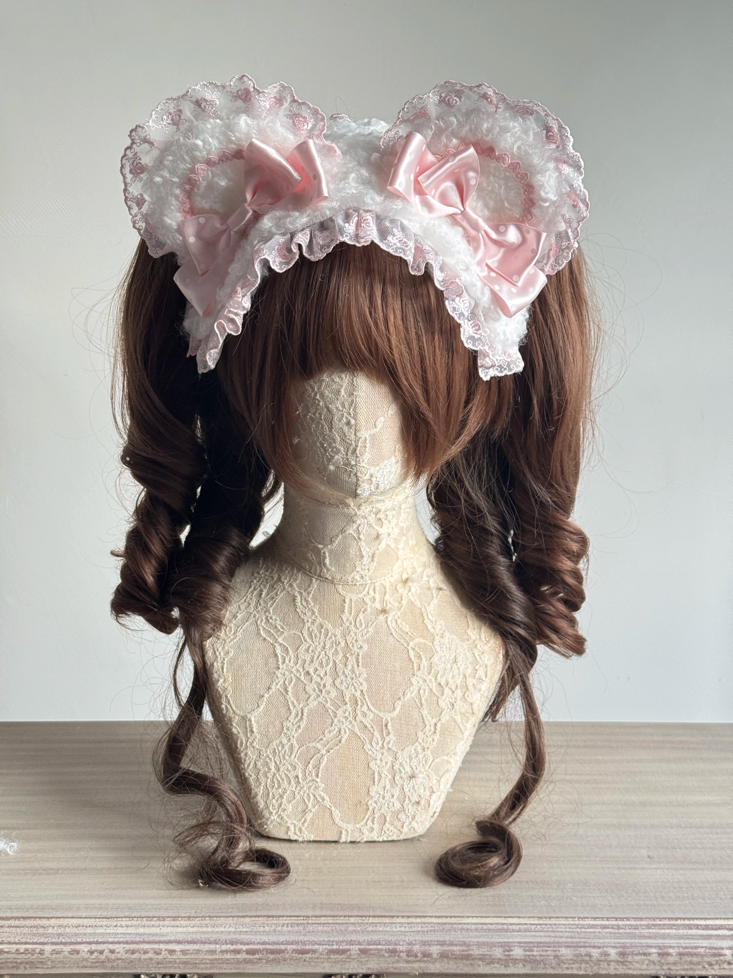 MAID - Sweet Lolita Handmade Lace Headband, Bear Ear Design 44106:795896