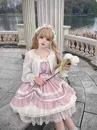 Teddy Bear~Sweet Lolita Cardigan Long Sleeve Kawaai Lolita Cape Rabbit Ear