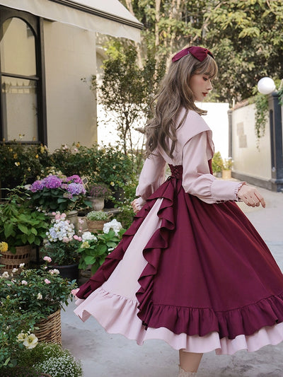 With PUJI~Christine~Elegant Lolita OP Dress Rose Embroidery Dress   