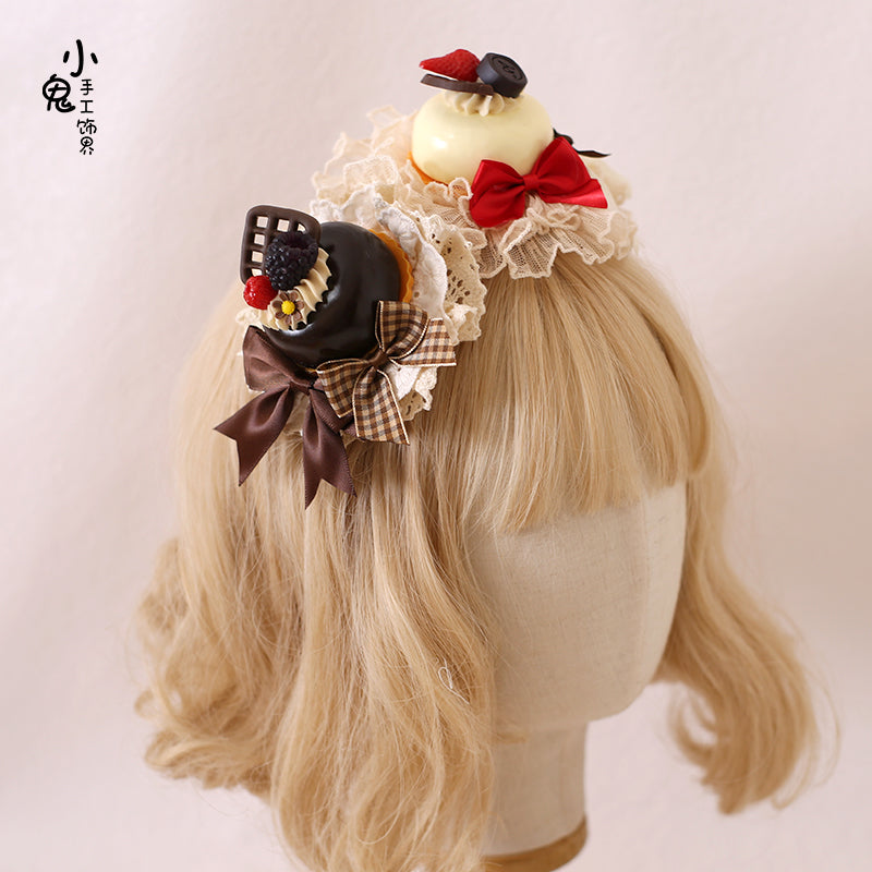 Xiaogui - Sweet Cake - Kawaii Lolita Hairpin Cake Flower Pill Headdress