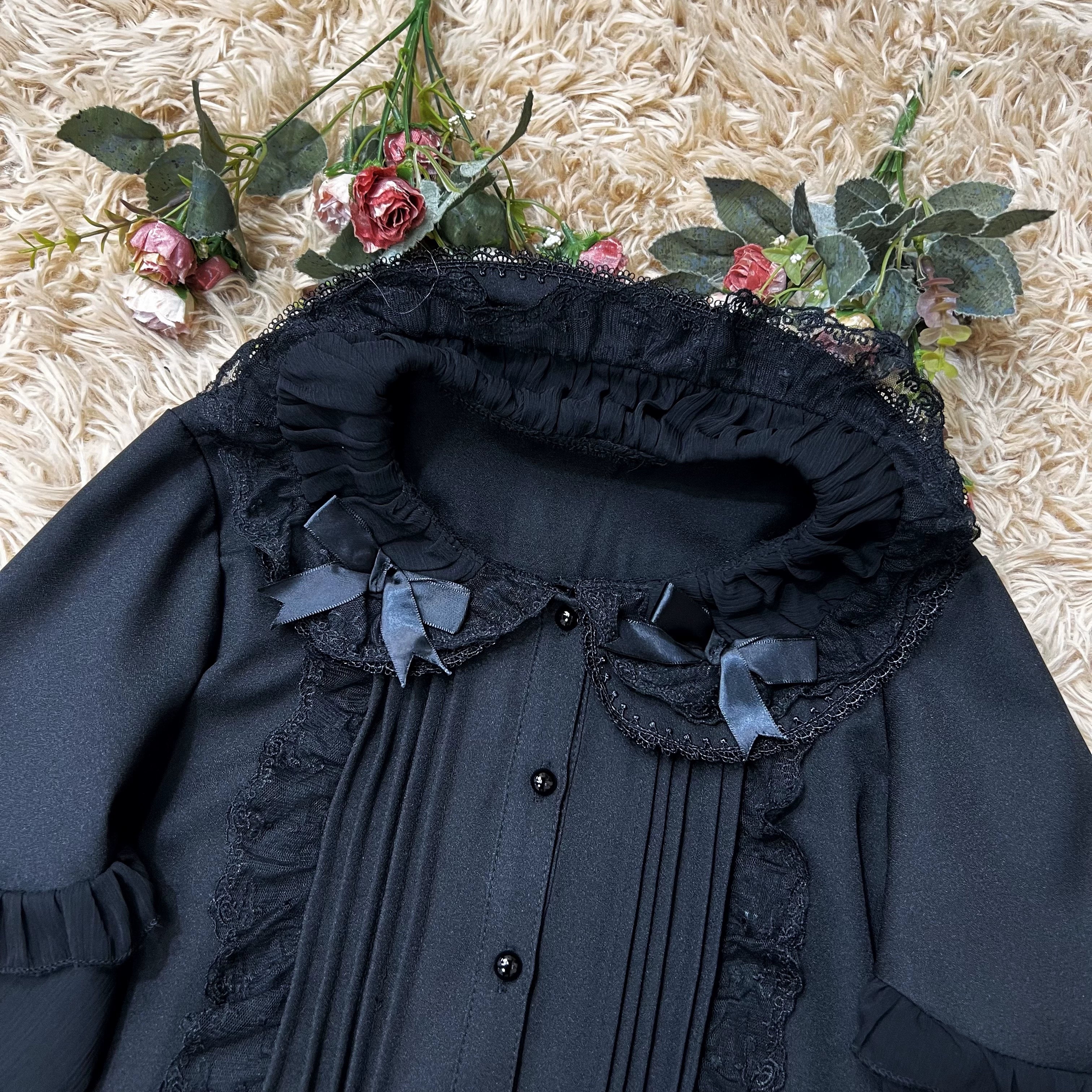 DMFS Lolita - Sweet Lolita Blouse Double-layered Puff Sleeves Lolita Shirt