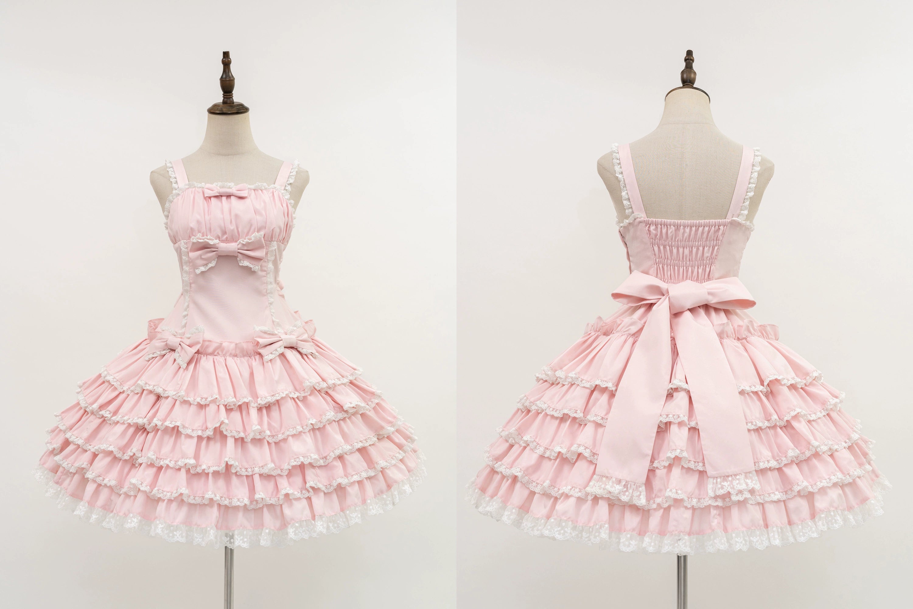 Nn Star~Half Sugar Ism~Sweet Lolita JSK Low Waist Dress With Tiered Hem 43152:768359