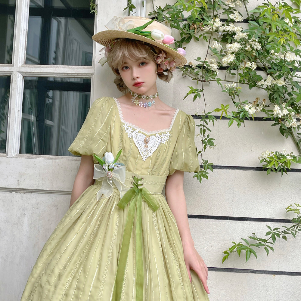 Miss Point~Tulip~Classic Lolita OP Dress Short Sleeve Dress Multicolors 19622:405524