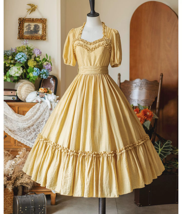Forest Wardrobe - Forest Pastoral - Elegant Lolita Square Neck Long OP (2XL L M S XL / Pre-order) 43452:776460