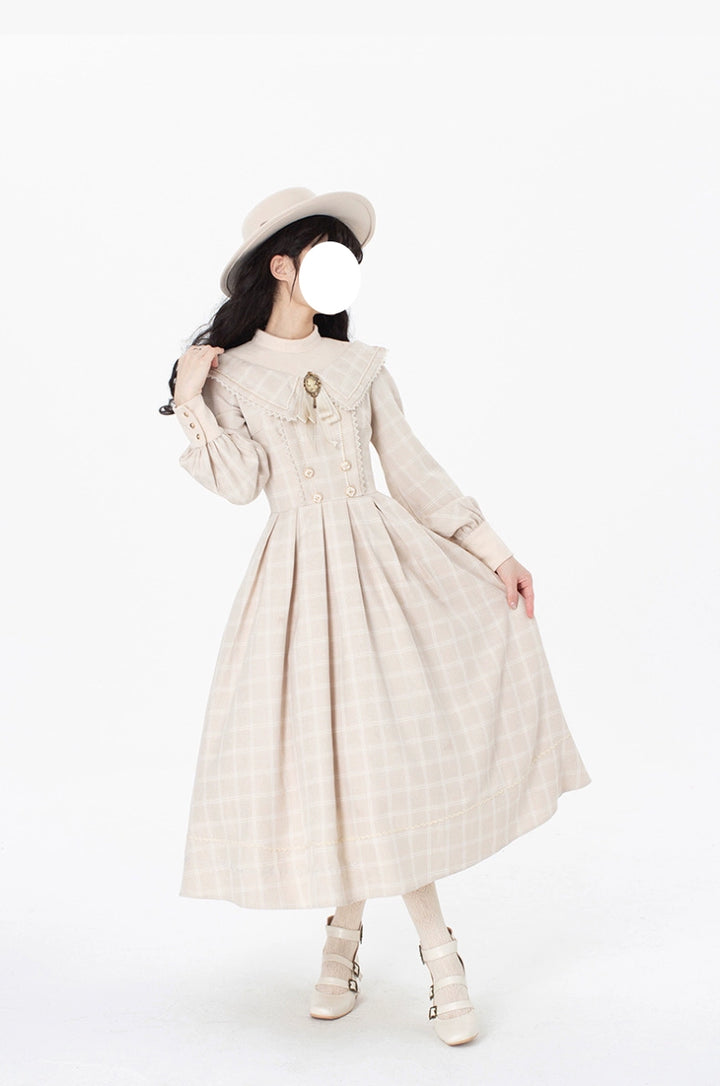 Chunhewusan~Fontainebleau~Classic Lolita OP Faux Open-Shoulder Winter Lolita Dress 40600:671194