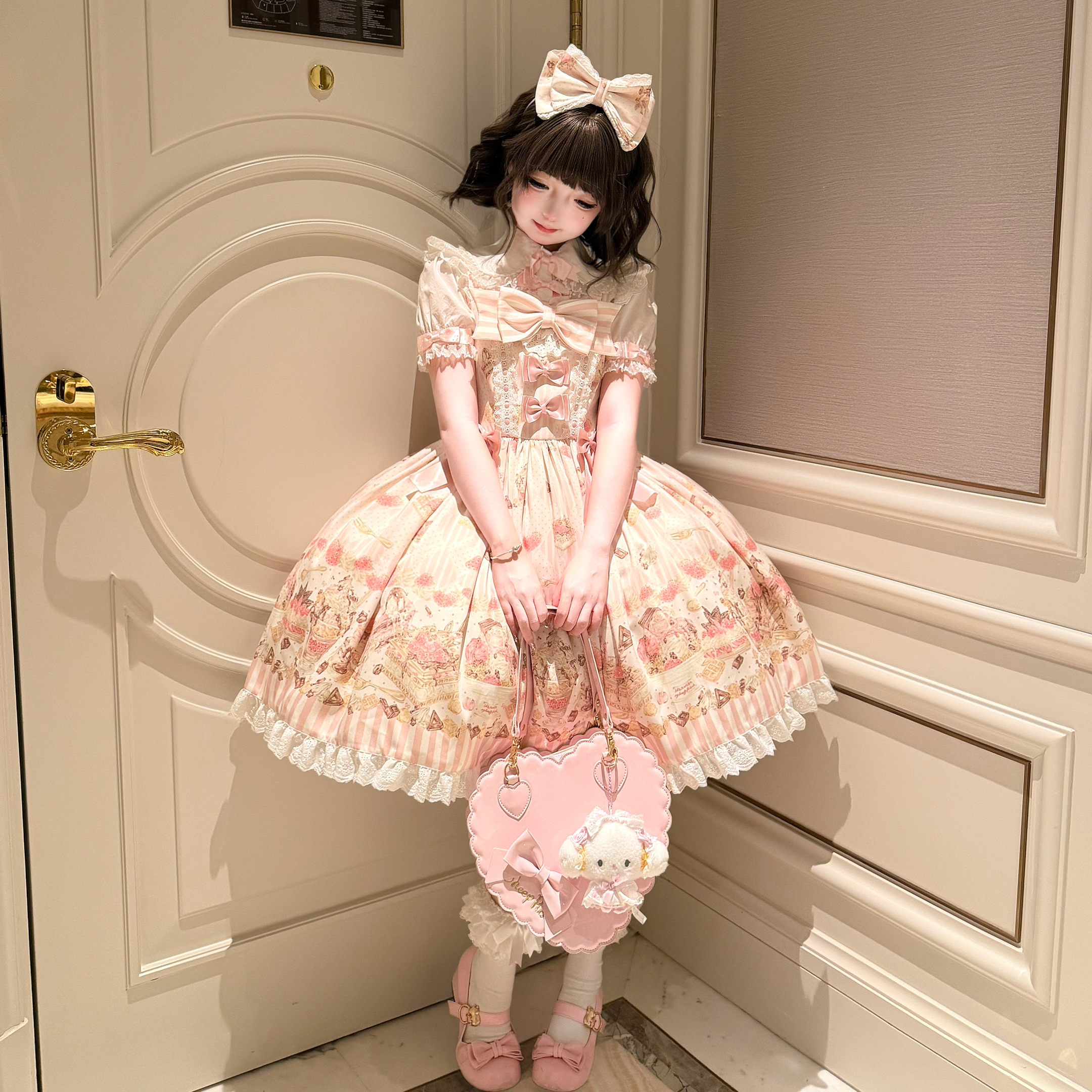 Iced Strawberry Cheese - Sweet Lolita JSK, Strawberry Dessert Print