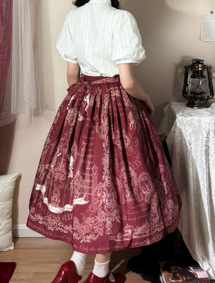 Vault Design~Angel Garden~Classic Lolita SK A-line Printed Lolita Skirt