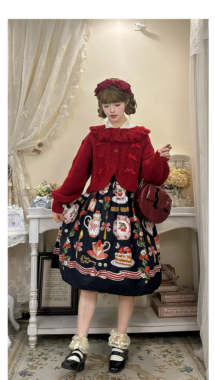 Napoleon Pastry - Sweet Lolita Cardigan, Detachable Bows