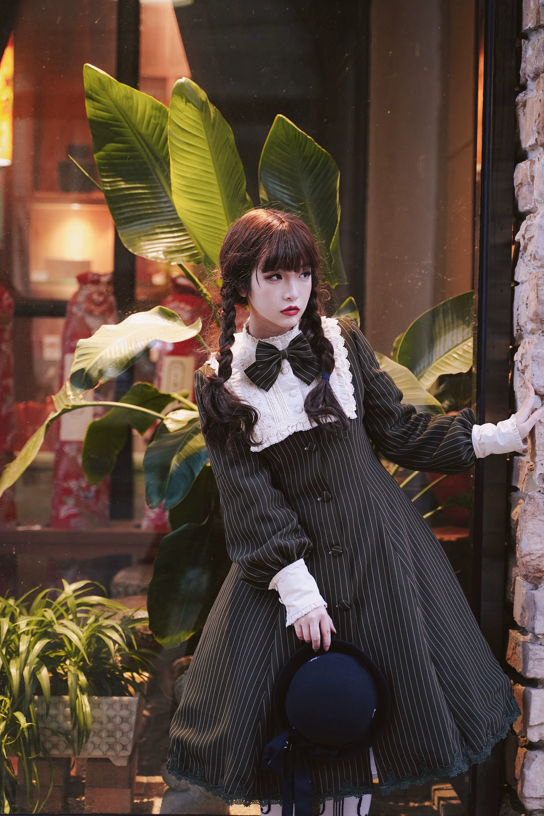 Strawberry Witch~Daily Lolita Coat Sherlock Style Lolita Coat Striped OP 34536:473248