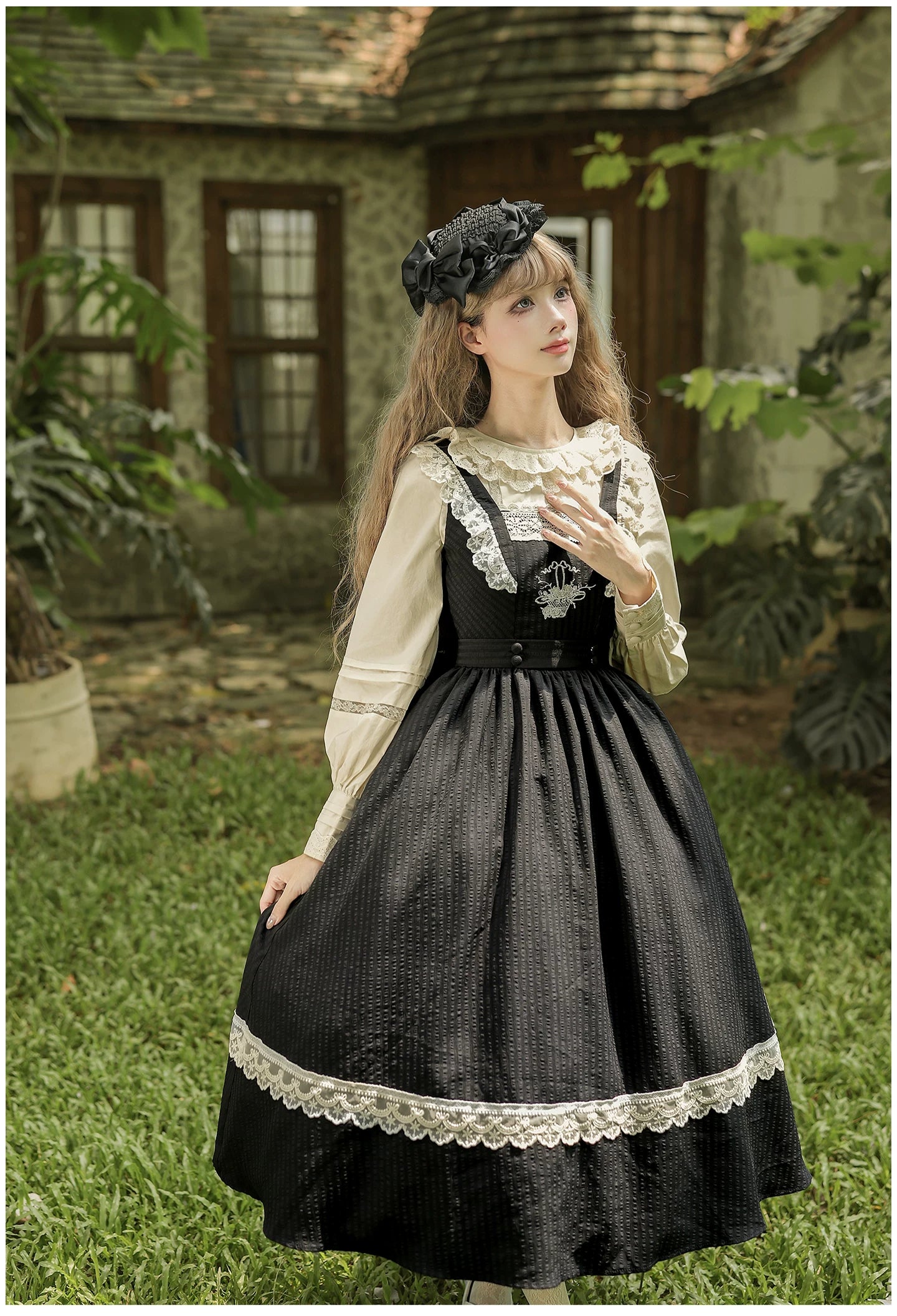 Oak in the Wind - Classic Lolita JSK Dress, Rose Basket Embroidery 45820:863503