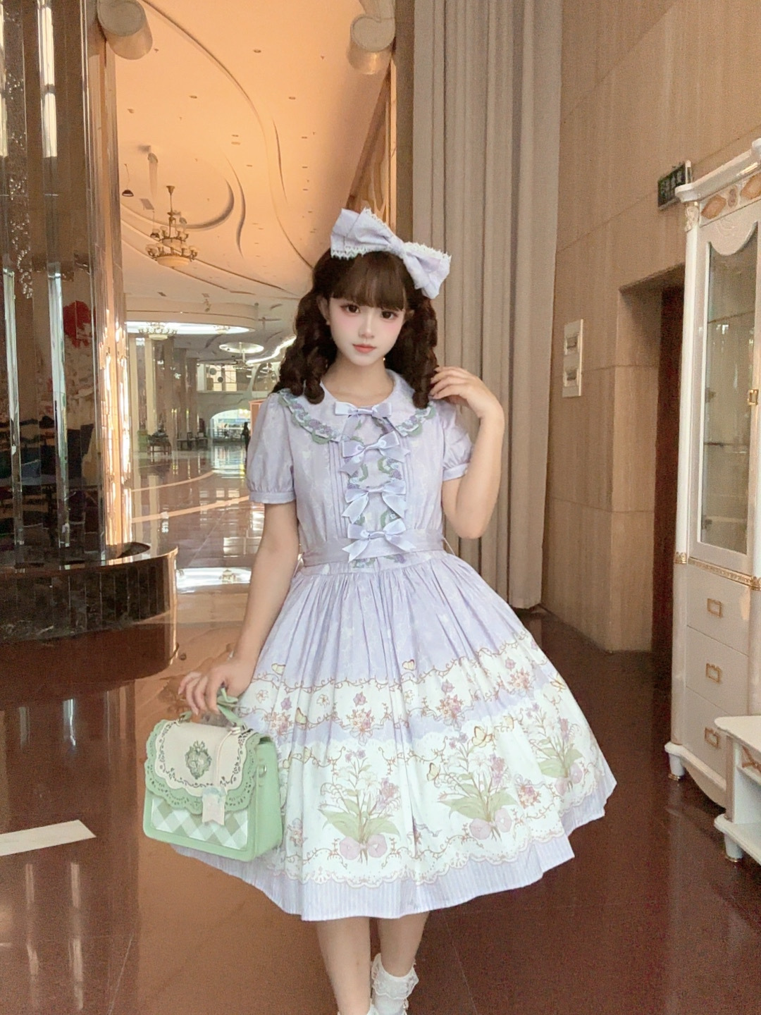 Jenny Flower - Cotton Old School Lolita Floral Printed OP Dress (L M S XL XS / Pre-order) 45608:855918
