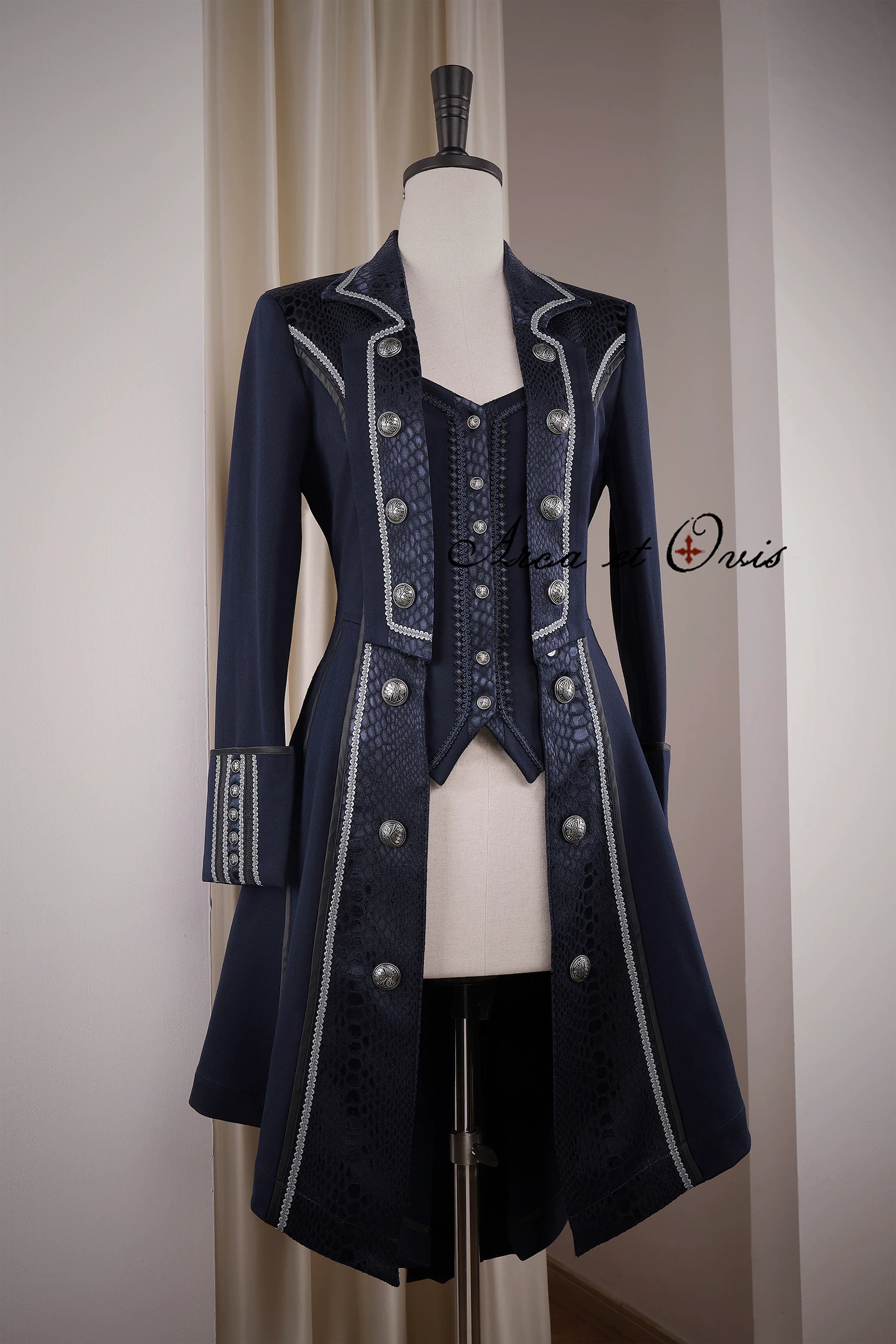 Bat Wing - Embroidery Ouji Lolita Coat, Detachable Front Panels 44433:808151