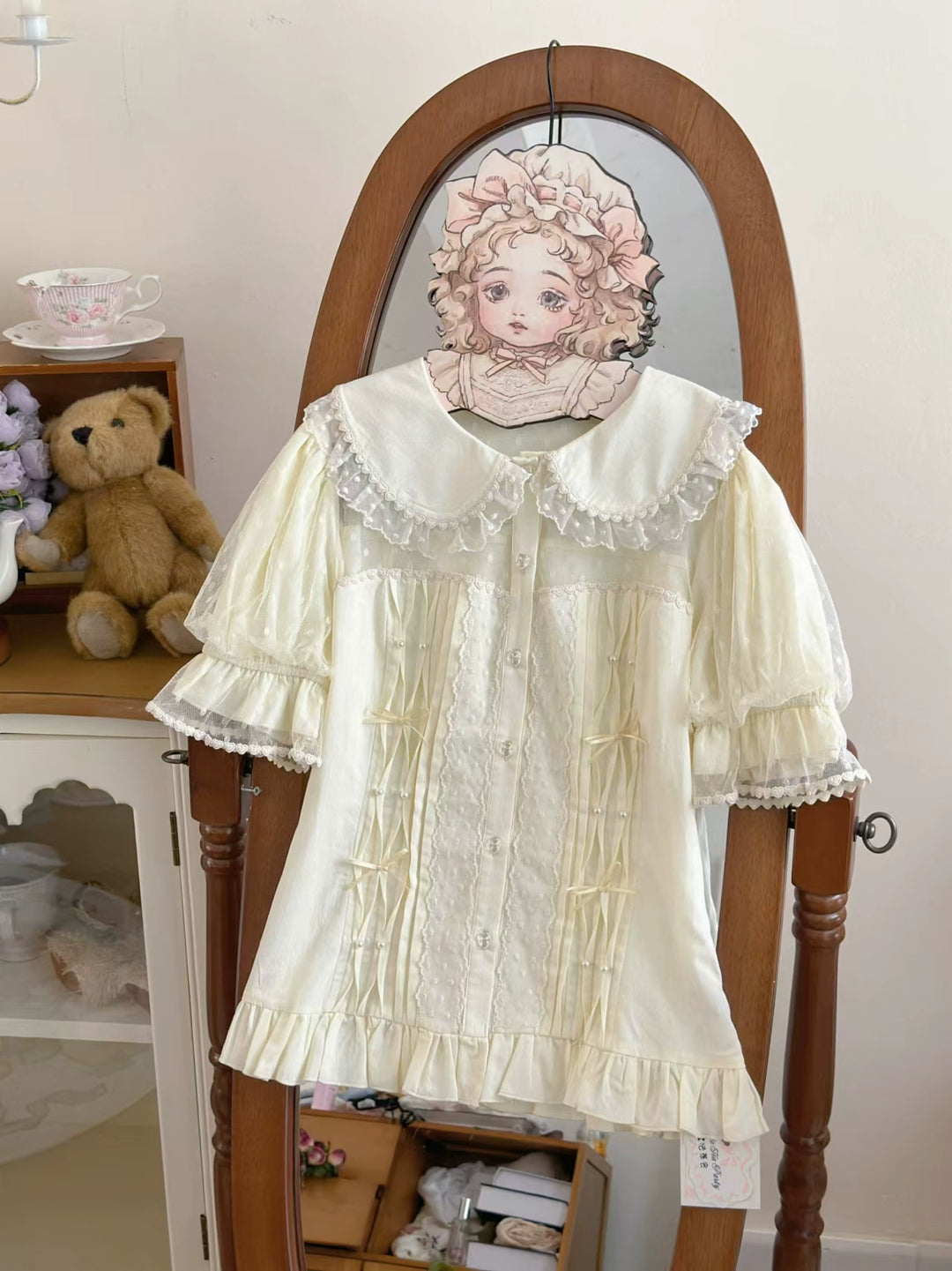 Magic Tea Party~Little Heart~Cotton Lolita Shirt Versatile Puffy Sleeve Blouse   