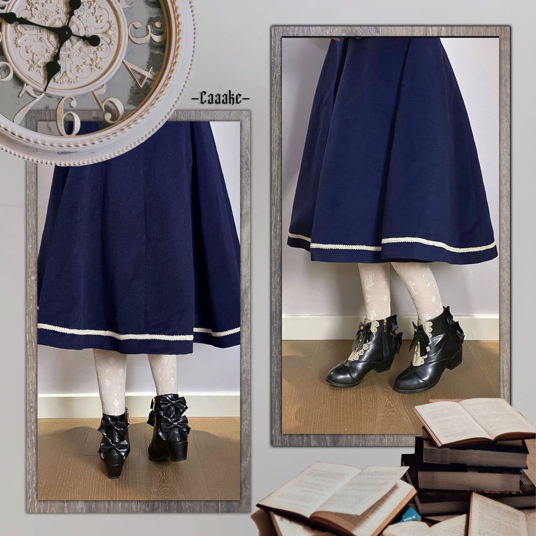 Unideer~Galaxy Traveler~Classic School Lolita Overcoat with Detachable Cape and Bow 39940:643336