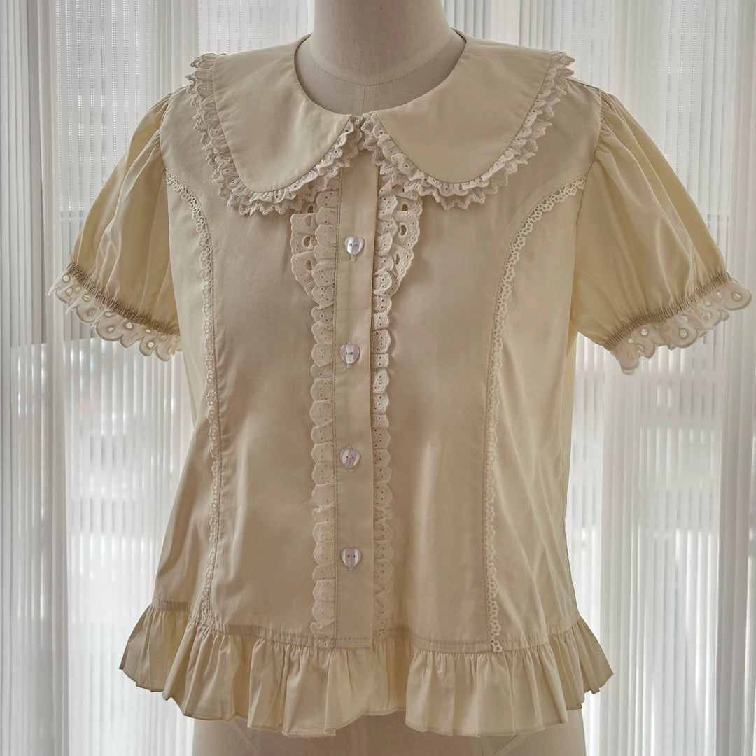 Sweet Dream Sheep~Chocolate Bear~Sweet Lolita Salopette High Waist Dress S Beige innerwear(yellowish) 