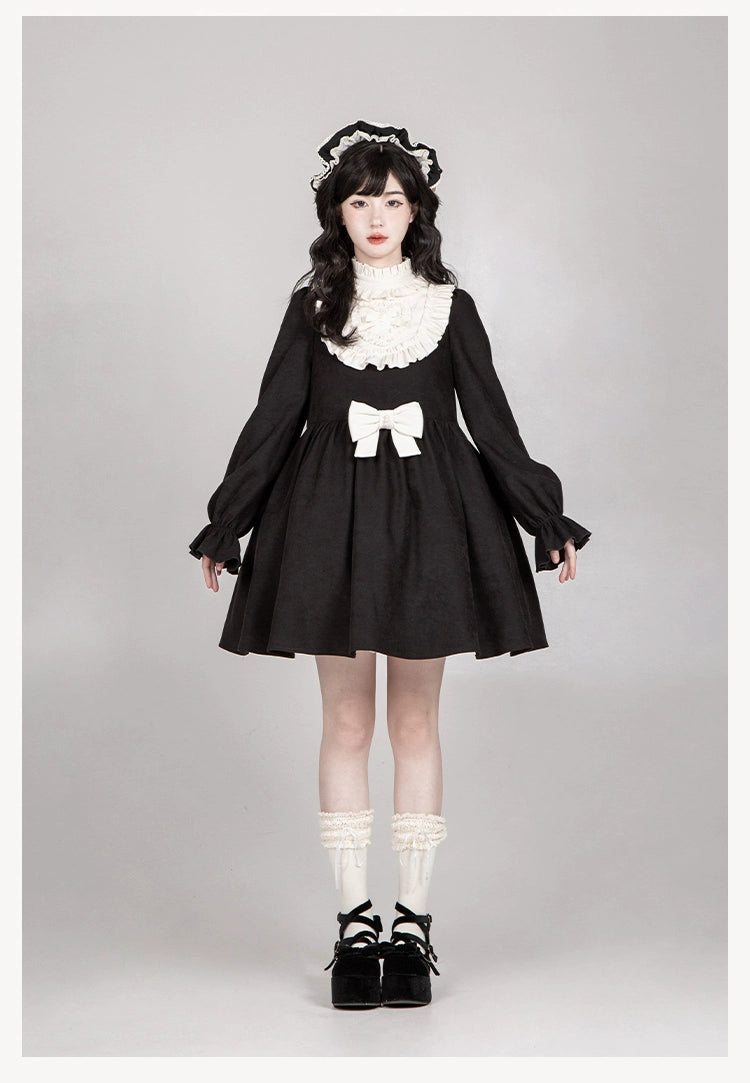 With PUJI~Twilight Choir~Twin Lolita OP Suit Loose Version Dress with Apron 41704:712508