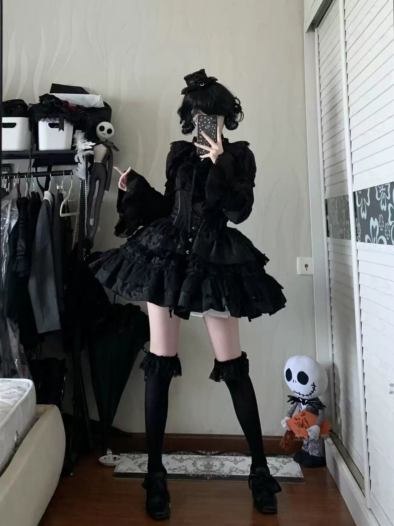 Eclipse Night - Gothic Lolita Shirt Set, Boning Corset Skirt (L M S) 44391:807292