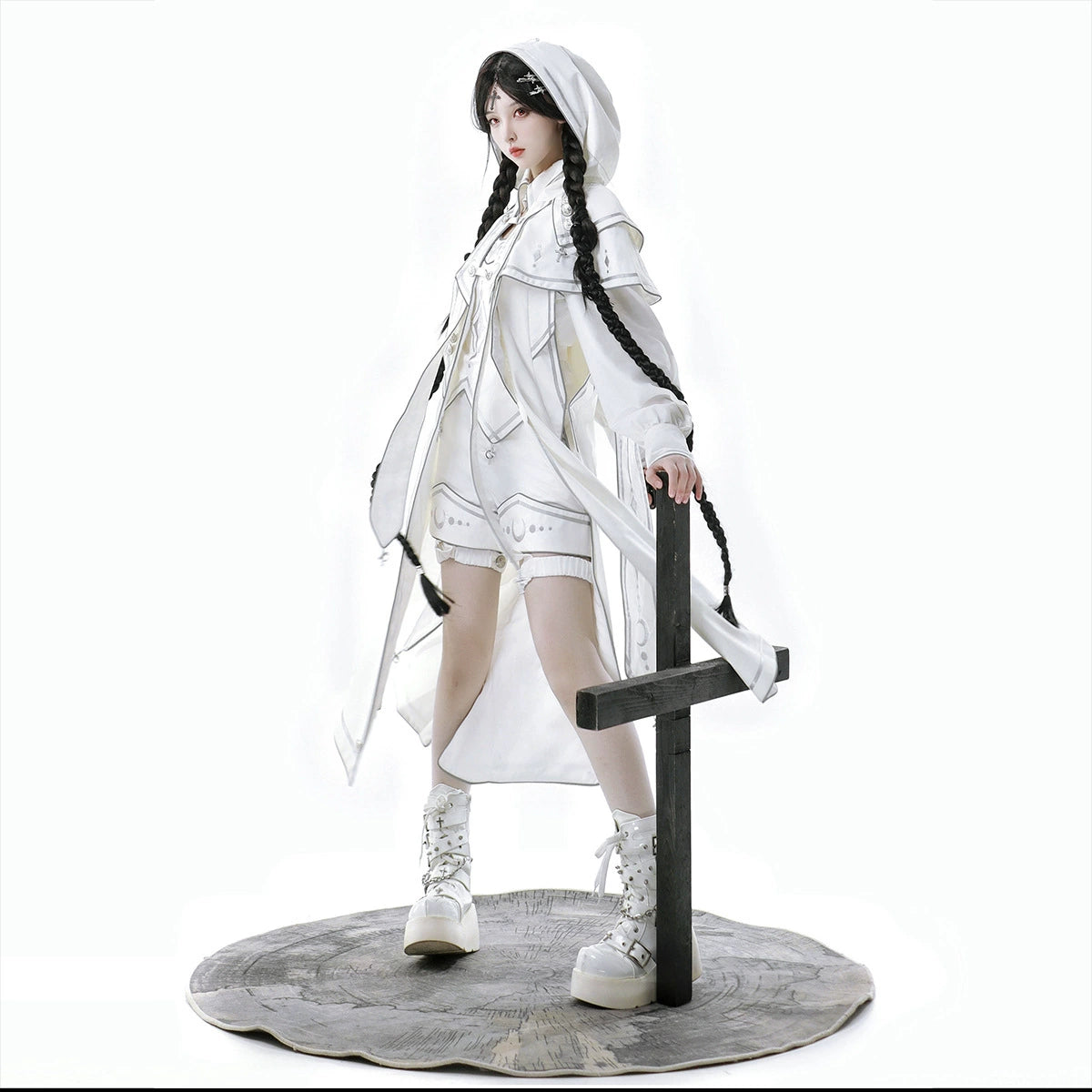 Cornfield Lolita - Bionic Dimension - Ouji Lolita Shorts Suit Punk Lolita Cape Set S Cape + top + shorts