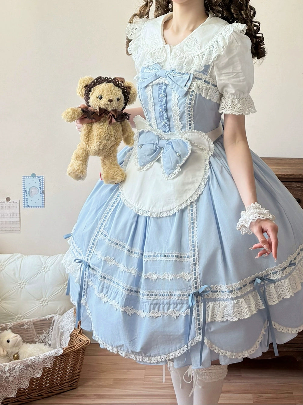 Miss Point~Vintage Petal Rabbit~Cotton Old School Lolita Blouse With Bunny Ear Customized Size 43137:769673