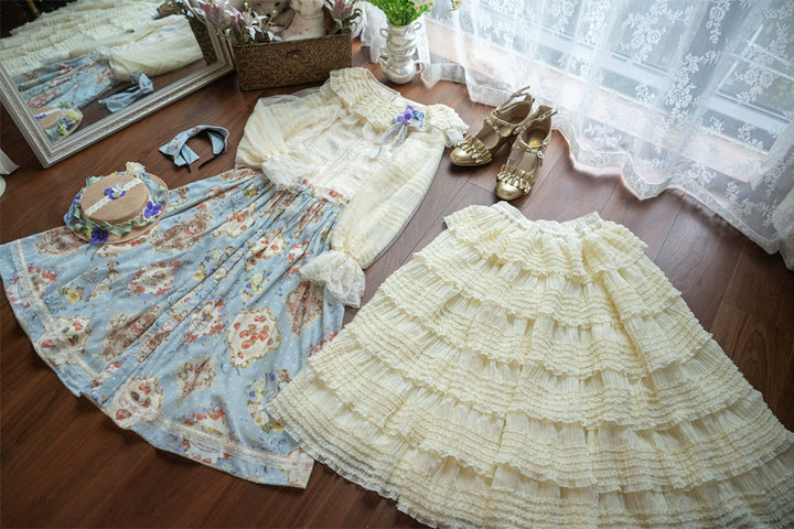 Miss Point~Cat Rose Tea~Elegant Lolita Underskirt Multi-layers Ruffle SK 42136:727422