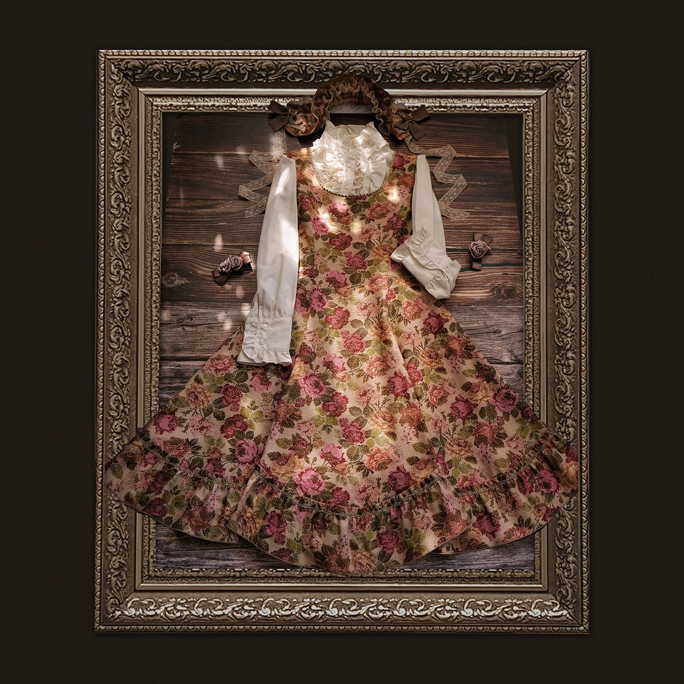 (BFM)Mukumuro~Goblin~Floral Wall Lolita JSK Dress Retro Vest Dress   