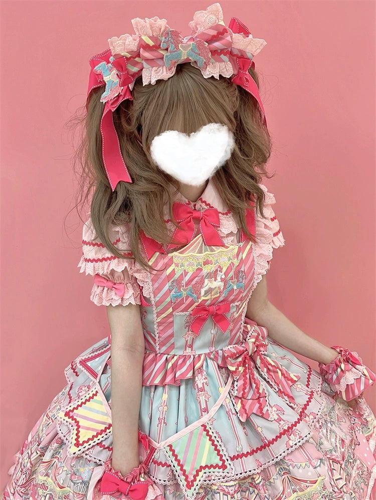 (Buyforme)Letters from Unknown Star~Candy Park Salopette Sweet Lolita Jumper Dress Set