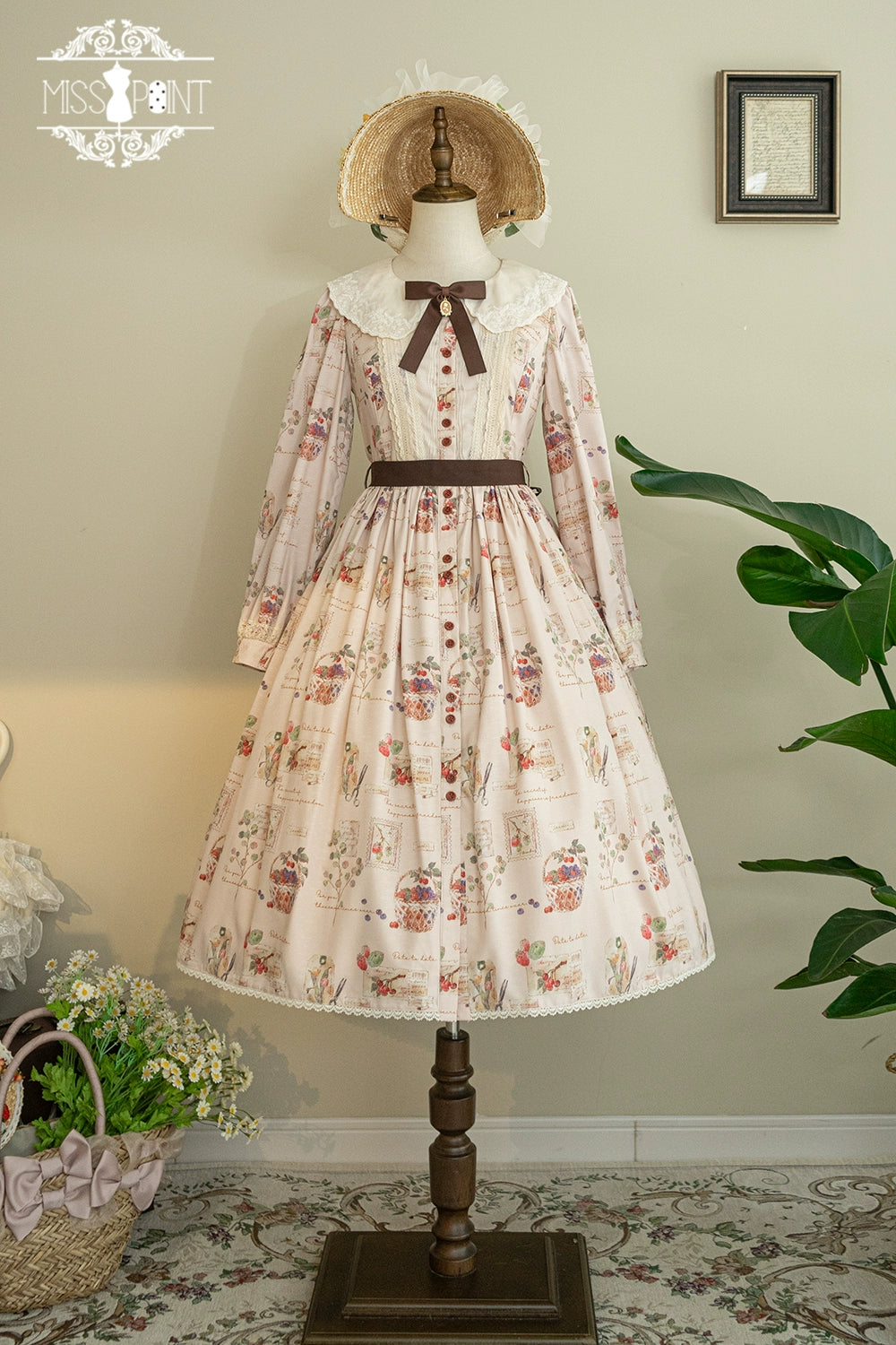 (Buyforme)Miss Point~Forest Lolita Lantern Sleeve OP Casual Dress XS ivory color 