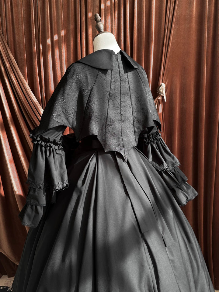 Muppet Mind Ben~Garden Witch~Gothic Lolita Dress Outfit Pointed Collar OP Batwing Cape