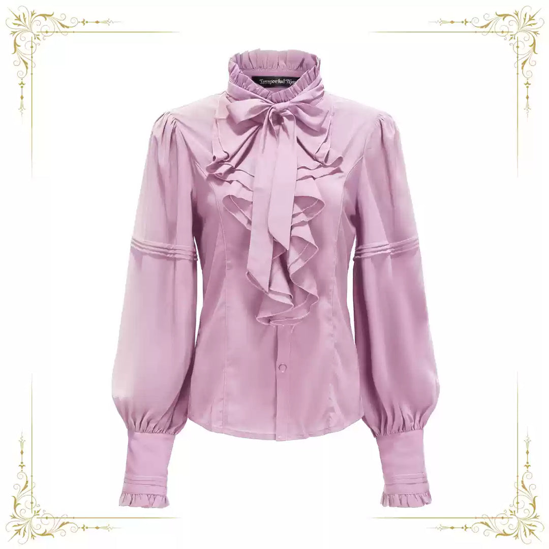 Immortal Thorn~Endless Promises~Vintage Ouji Lolita Shirt with Ruffle and Jabot Collar