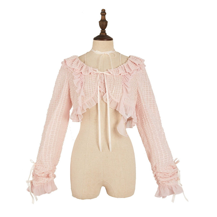 Nuit De Cellophane~A Thousand Moonfalls~Elegant Lolita JSK Dress Thin Cardigan XS Cardigan - pink 