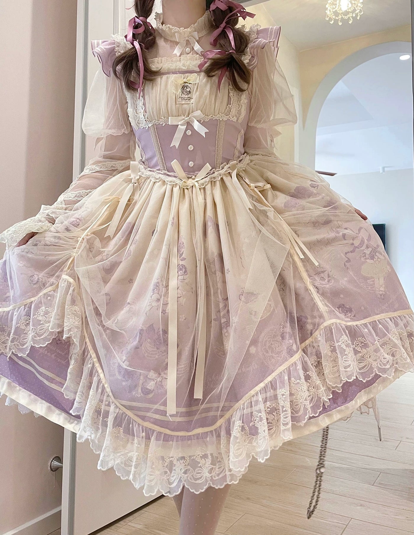 Dream Doll Lolita~Sweet Lolita JSK Dress Gradient Ballet Dress S Purple Ballet Bunny JSK 