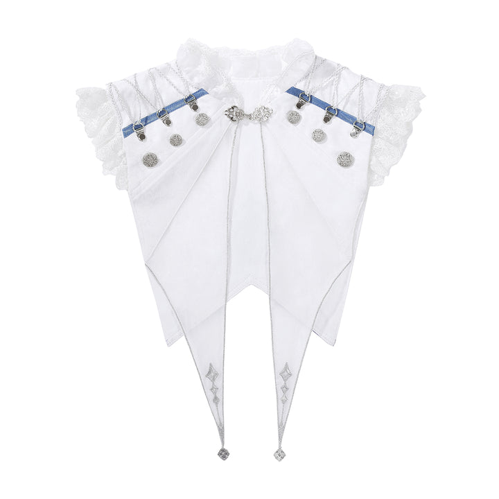 Designer's Gift~Blue Dragon Bone~Ouji Lolita Shorts Suit with Embroidery and Trailing cape only S