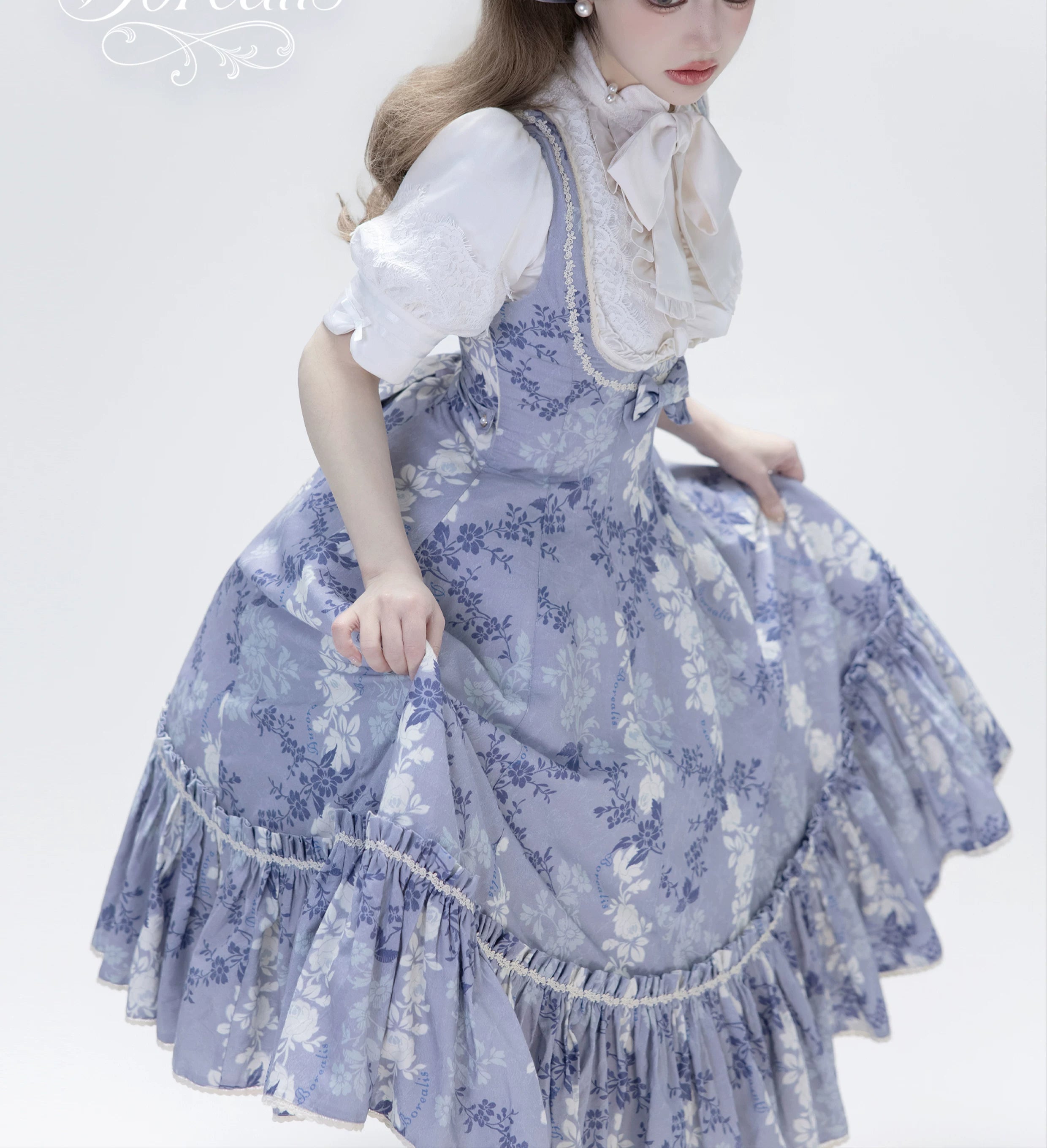 When flowers bloom - Classic Lolita Printed Dress, Ruffles & Bow 45181:838862