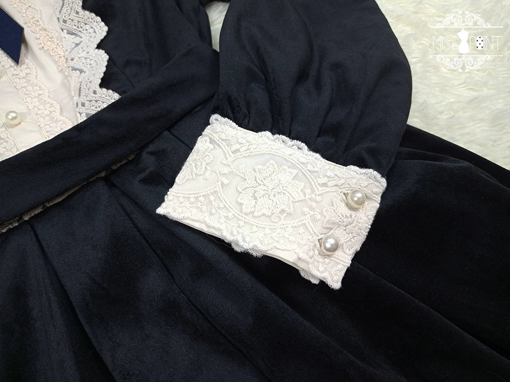 (BFM)Miss Point~Customized Lolita Dress Vintage Elegant Velvet OP Dress 32520:391776