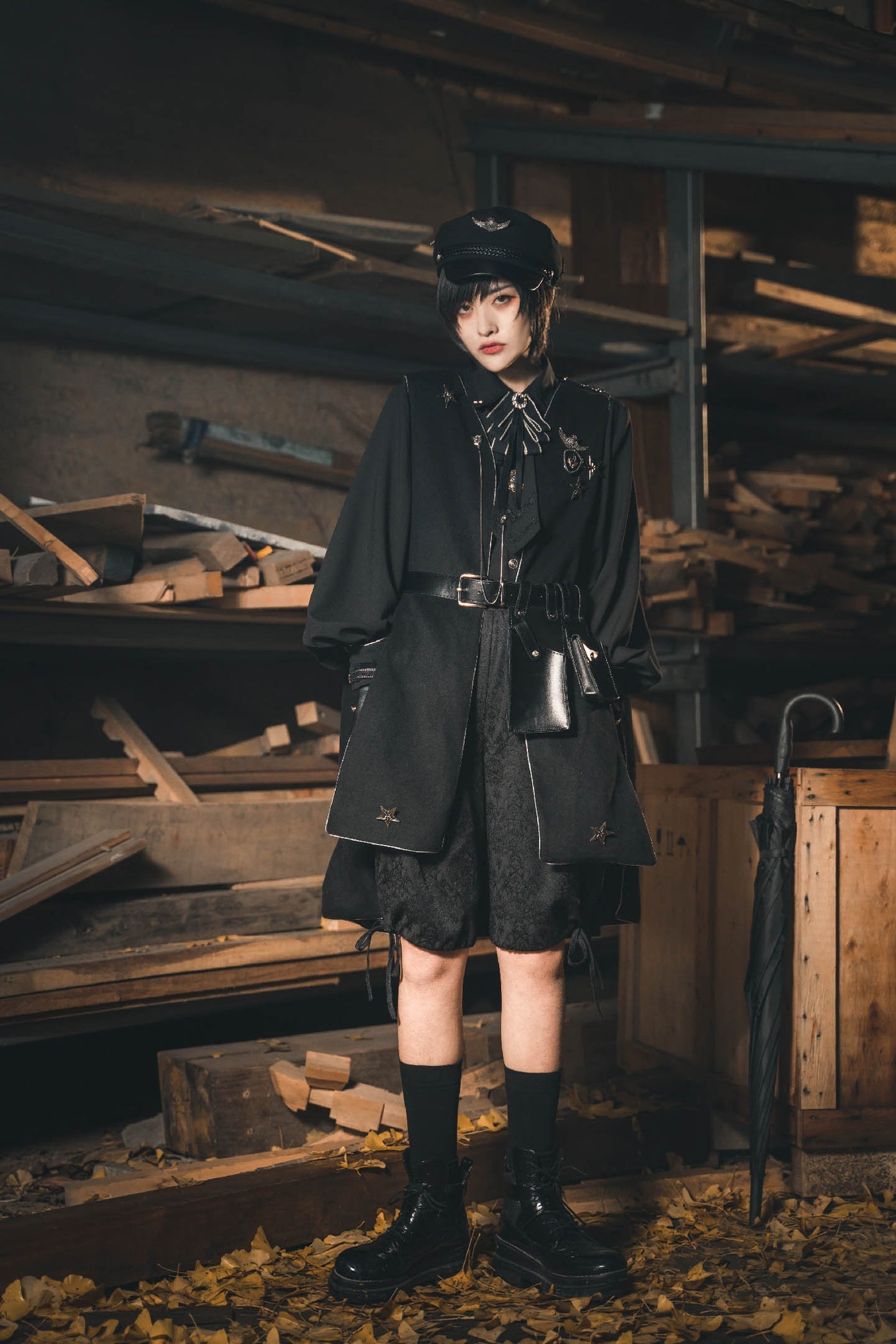 Susin Lolita~Alpha~Ouji Lolita Military Black Shorts S  