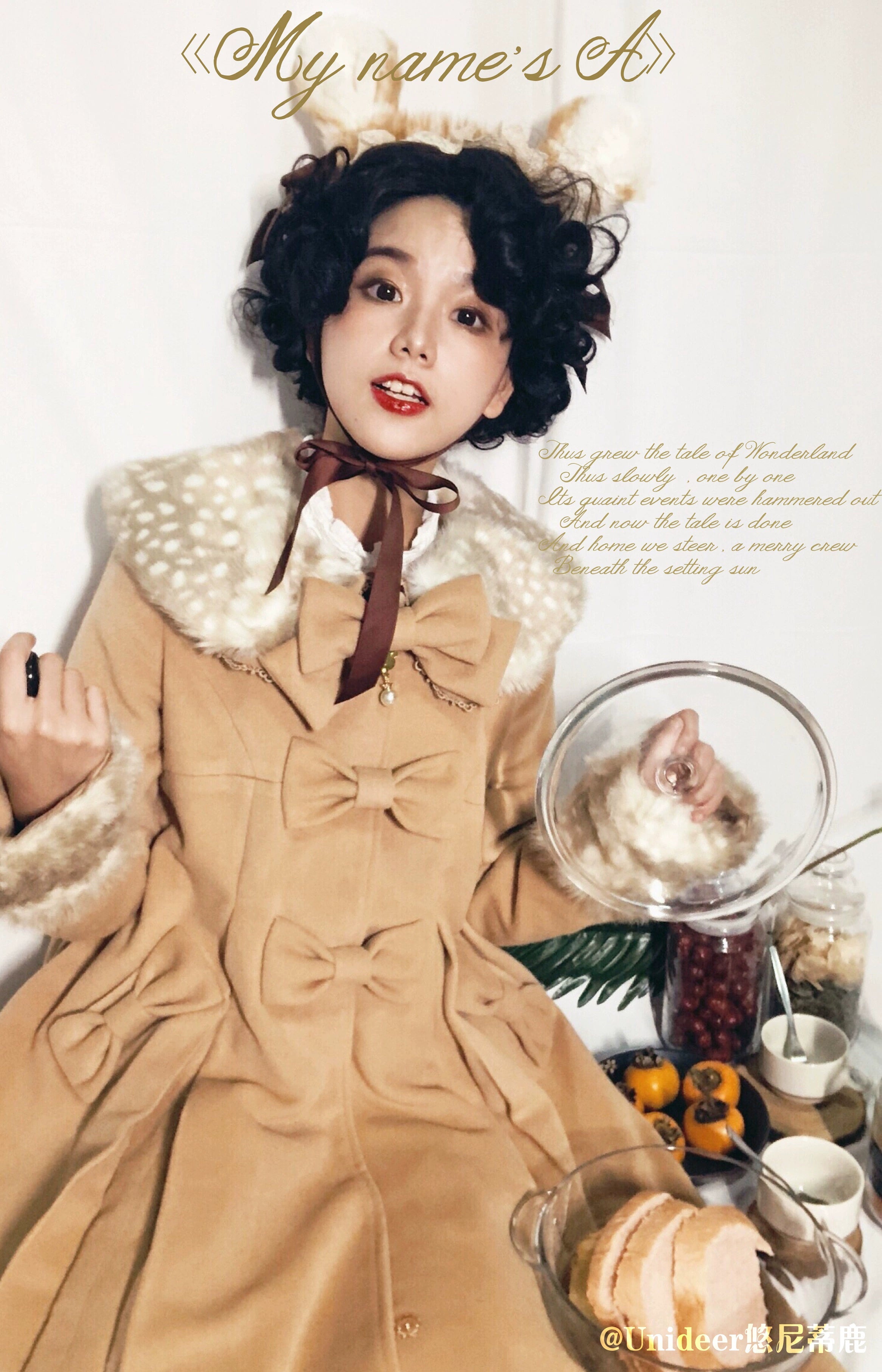 Unideer - Winter Lolita Coat Wool Bow Overcoat