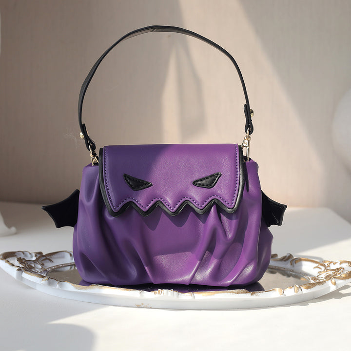 (Buyforme)IKUMA~Pumpkin Cute Goth Halloween Crossbody Bag purple  