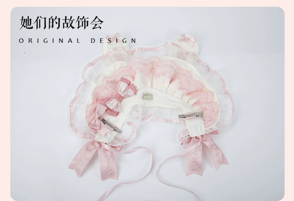 Sweet Lolita Headdress Set, Detachable Bunny Ears 44457:809117