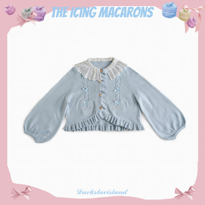 (BFM)Dark Star Island~Sugar Frost~Sweet Lolita Cardigan Knit Embroidered Sweater free size baby blue 