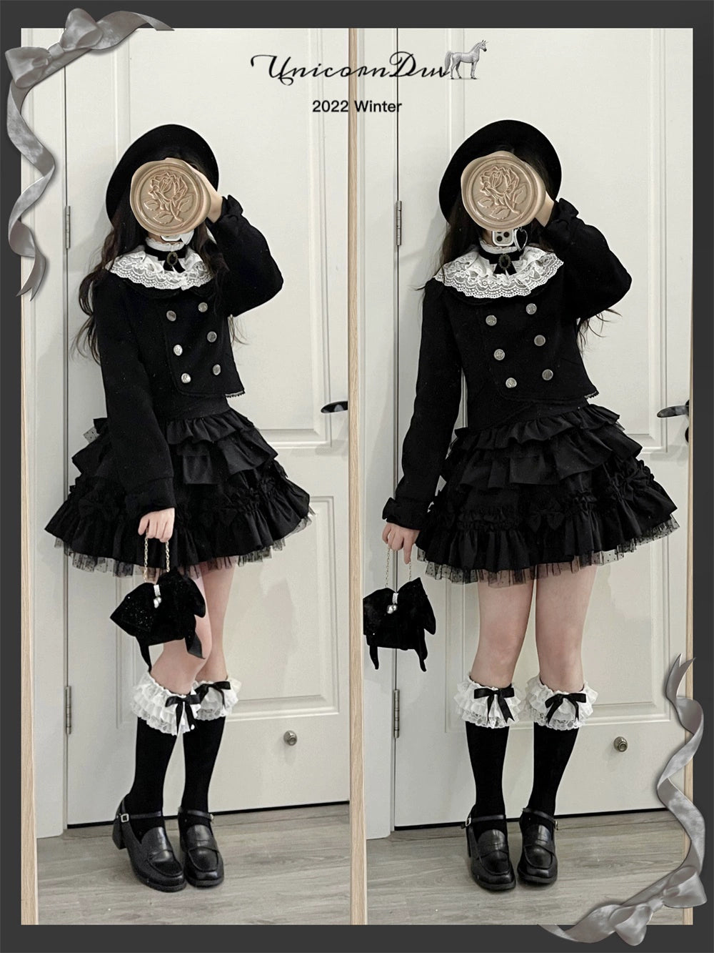 LeMiroir~Winter Solstice Coat~Sweet Lolita Woolen Coat Embroidery Skirt Short Outwear 40360:657062