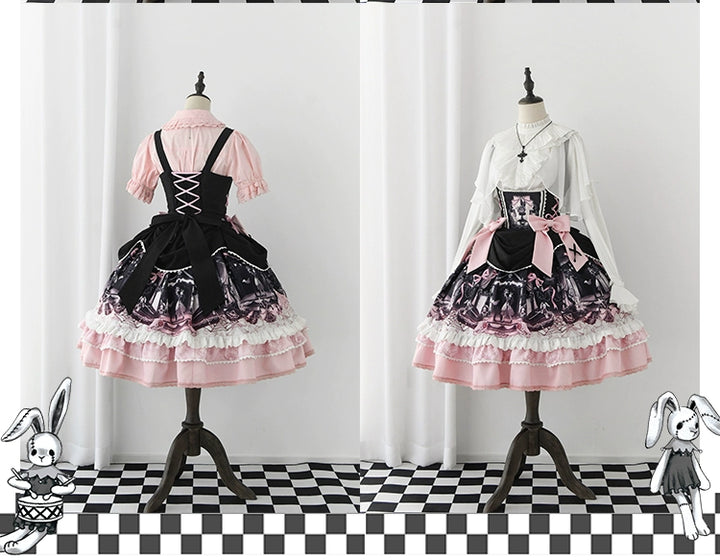 Honey Machine~Castle Bunny~Sweet Lolita Bust-Supporting JSK Doll Dress with Headband Bust-supporting JSK Only S