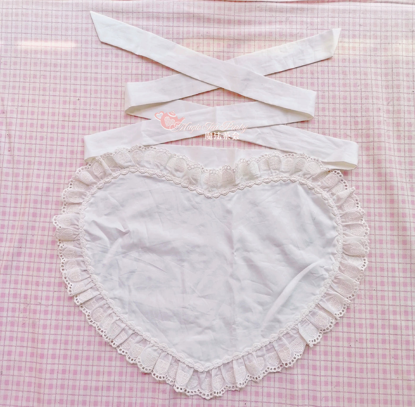 Magic Tea Party~Cute Lolita Jumper Skirt Multicolors JSK L White heart-shaped apron (free size) 