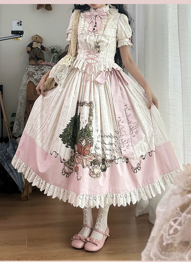 NanShengGe~Girl's Story Book~Plus Size Sweet Lolita OP Dress Two-piece Dress Suit 40704:673372