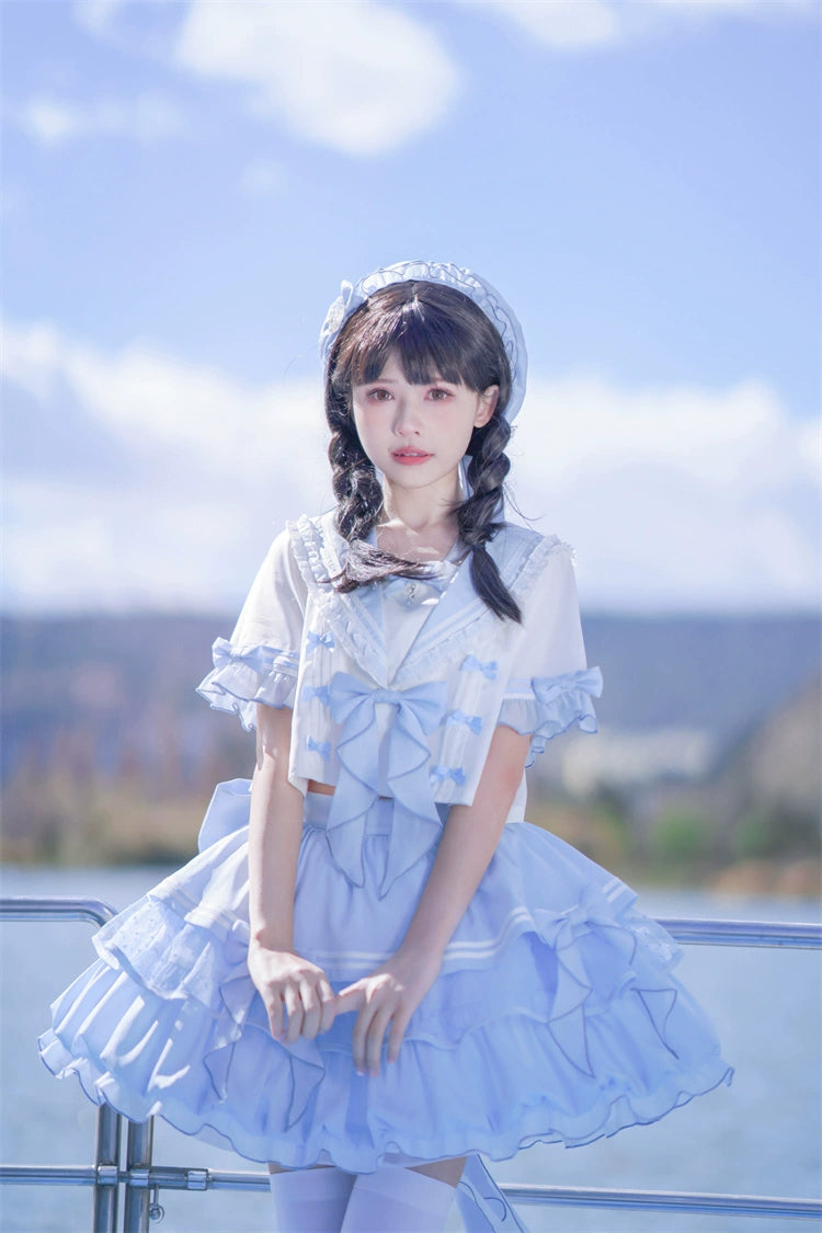 (BFM)Dear Dolls~Kawaii Lolita Shirt JK Sailor Half Skirt   